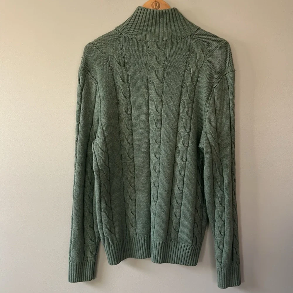 Polo by Ralph Lauren Men's Green Cable Knit‎ Sweater Sz M Silk/Cashmere Blend